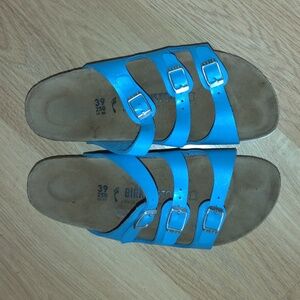 Birkenstock Ladies Ocean Blue Mules Sandals US L8 M6 EU 39